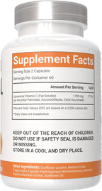Liposomal Vitamin C Supplement, 1700mg, 120 Capsules 100% Vegetarian, Non-GMO & Gluten Free, High Absorption - 2 Pack