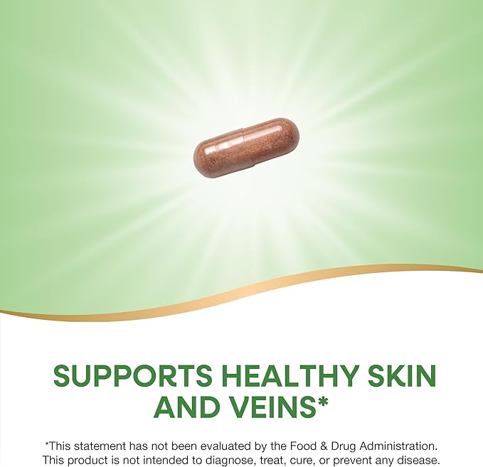 Nature's Way Grape Seed Standardized Extract, Supports Healthy Skin and Veins*, Antioxidant Support*, Non-GMO Project Verified, 30 Vegan Capsules (Packaging May Vary)