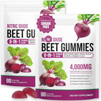 Super Beetroot Gummies, 8 in 1 Beet Root 4,000mg with Grape Seed Extract & CoQ10, Sugar Free - 90 Count (2)