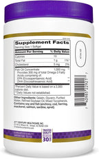 21st Century Fish Oil 1000 mg Softgels, (300 Count), Molecularly Distilled, Omega 3 Supplement with EPA & DHA, Purified to Eliminate Mercury, Supports Cardiovascular Health, Gluten Free & Non-GMO