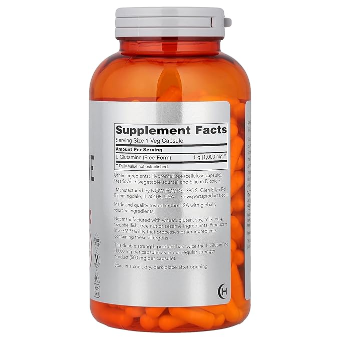 Now Foods L-Glutamine 1000 mg - 240 Capsules