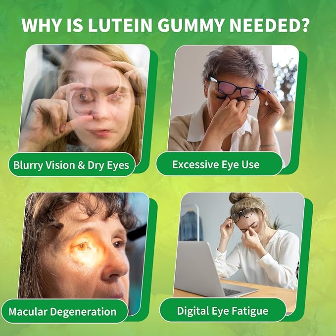 Lutein Gummies 25mg, Lutein and Zeaxanthin Supplements Eye Vitamins Gummies for Support Blue Light Protection, Vision & Overall Eye Health, Sugar Free, Pineapple Flavor, 120 Count