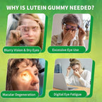 Lutein Gummies 25mg, Lutein and Zeaxanthin Supplements Eye Vitamins Gummies for Support Blue Light Protection, Vision & Overall Eye Health, Sugar Free, Pineapple Flavor, 60 Count