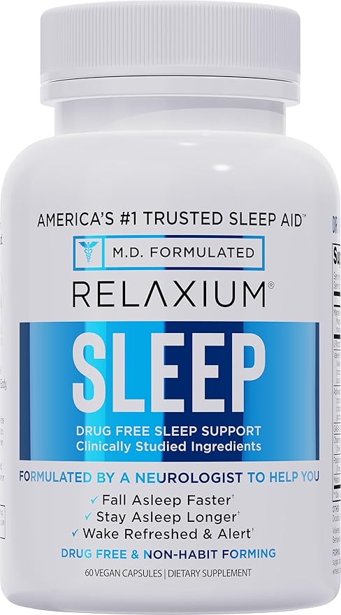 Relaxium Sleep Aid for Adults - Melatonin 5mg with Magnesium Glycinate, Valerest & Ashwagandha - Non-Habit Forming Sleep Support for Falling Asleep & Staying Asleep - 60 Capsules (30-Day Supply)