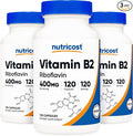 Nutricost Vitamin B2 (Riboflavin) 400mg, 120 Capsules (3 Bottles)