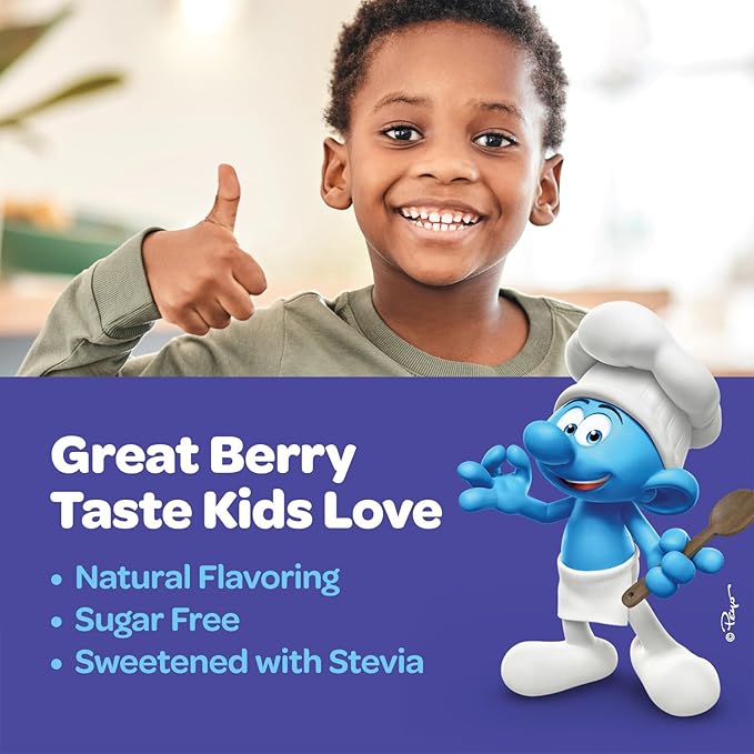 Smurfs Liquid Melatonin Drops for Kids | 1mg Melatonin Liquid for Kids with Calming Sleep Blend | Vegan Non-GMO & No Artificial Flavors or Colors | No Added Sugar | Berry Flavor | 60 Servings