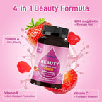 Biobor Natural 6000mcg Biotin Gummies No Sugar Added, Hair Skin and Nails Beauty Gummies with Vitamins A C E for Women Men, GMO Free, Gluten Free