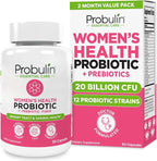 Probulin Womens Probiotic - Vaginal, UT, Gut & Immune Health with Lactobacillus Reuteri - 20 Billion CFU, 12 Probiotic Strains & Prebiotics - 60 Vegan, Gluten Free Capsules for Whole-Body Wellness