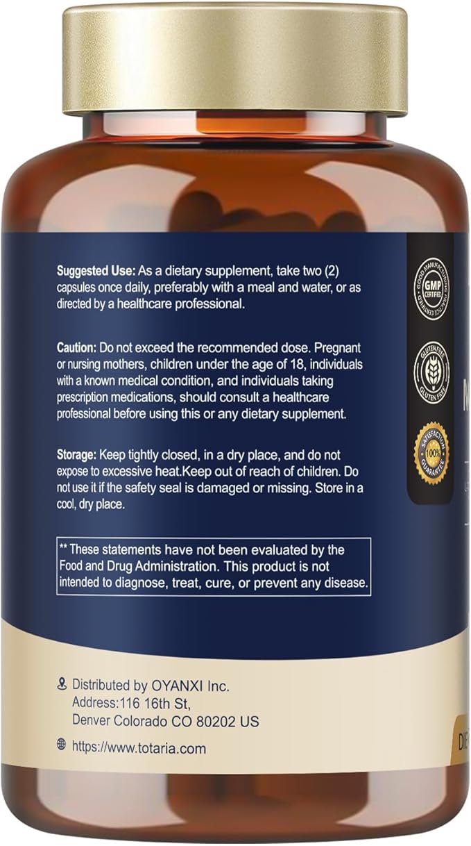 Totaria C-ognitive with Caffeine Pills, L-Tyrosine, Alpha GPC, Ginkgo Biloba, Bacopa Monnieri Brain Supplement for Memory and Focus, Brain Nootropic Support - Non-GMO, Gluten Free (2 Packs)