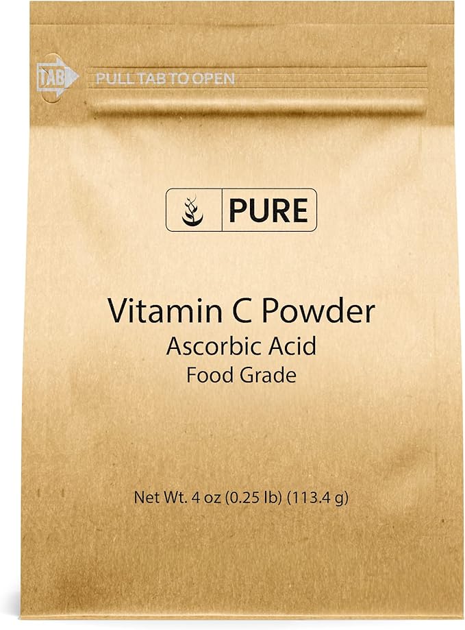 PURE ORIGINAL INGREDIENTS Vitamin C Powder (4 oz) Ascorbic Acid, Non GMO, Dietary Supplement