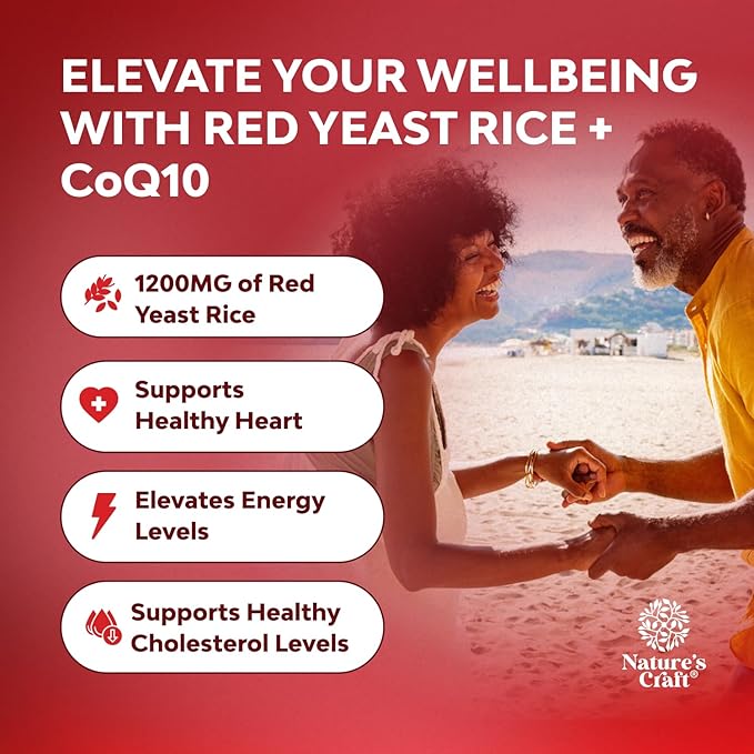 Bundle of Red Yeast Rice with CoQ10 Supplement - Advanced Healthy Heart & Cholesterol Levels and High Absorption Magnesium Sleep Supplement - Rest Support Magtein L-Threonate & Apigenin Theanine