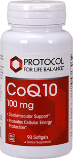 PROTOCOL FOR LIFE BALANCE CoQ10 100mg - with Vitamin E & Soy Lecithin - CoQ10 Supplement - Halal & Egg Free - 90 Softgels