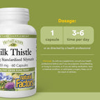Natural Factors HerbalFactors Milk Thistle - Daily Supplement for Liver Health - Silymarin-Rich Herbal Extract - Healthy Liver Function - Gluten-Free, Dairy-Free & Non-GMO - 60 Capsules (60 Servings)