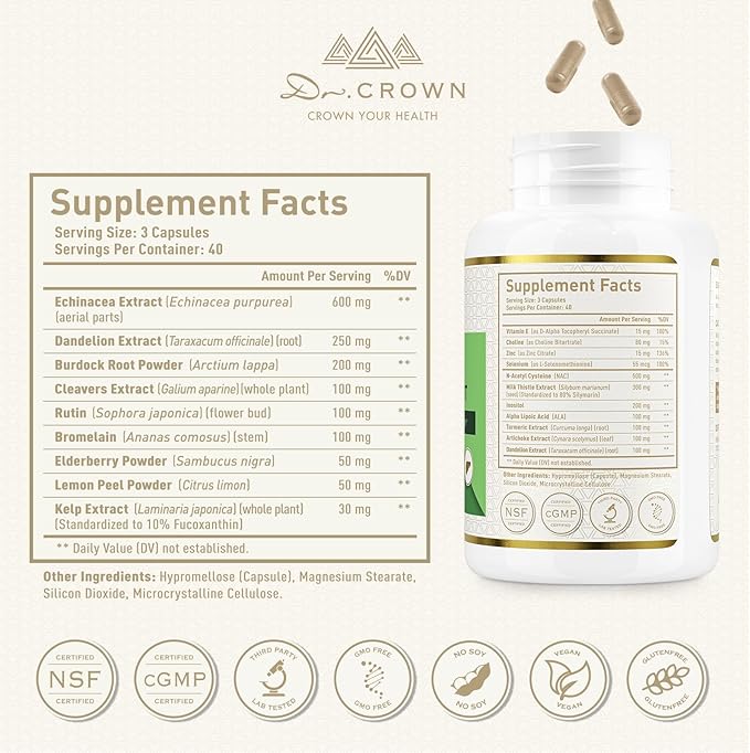 Liver Cleanse Detox & Repair - Milk Thistle Supplement, with Silymarin, N-Acetyl Cysteine(NAC), Artichoke, Turmeric & Dandelion for Liver Detox, Cleanse, Gluten Free, Non-GMO - 240 Capsules
