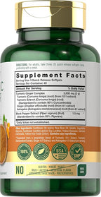 Carlyle Turmeric and Ginger Supplement | 120 Softgel Capsules | Turmeric Curcumin Complex | with Black Pepper Extract | Non-GMO, Gluten Free