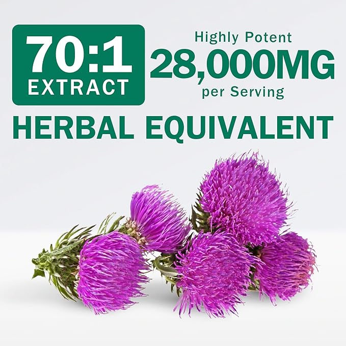 NYO3 Milk Thistle Extract 400mg, Liver Cleanse Detox & Repair Dietary Supplement for Liver Health, 60 Capsules Herbal Health Supplement, Antioxidant Support