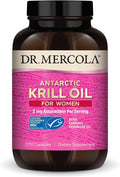Dr. Mercola Krill Oil for Women - 2 mg Astaxanthin - MSC Certified Sustainable - Supports Brain, Skin & Immune Systems - with Omega-3s - Non-GMO, Gluten-Free & Soy-Free - 270 Capsules (30 Servings)