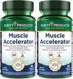 Purity Products Muscle Accelerator 650 mg Patented & Clinically Tested Muscle Accelerator Blend of Ayurvedic Herbal Extracts Promotes Strength, Endurance + Muscle Growth - 60 Veg Caps (2)