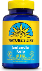 Nature’s Life Icelandic Kelp 41 mg - Iodine Tablets, Sea Kelp Seaweed Supplement for Thyroid Support, Natural, Gluten Free, Non-GMO Green Superfood, 225 mcg Iodine Pills - 500 Tablets (500 Servings)
