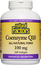 Natural Factors Coenzyme Q10 - Antioxidant Support Supplement Supports Cellular Energy Production - Better Absorption Aids Healthy Heart Function - 100 mg, 240 Softgels (240 Servings)