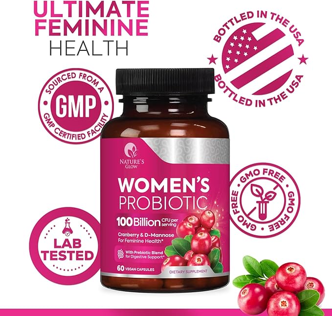 Probiotics For Women 100 Billion CFU Per Serving - Women's Probiotic For Digestive Health 16 Unique Strains - Daily Vaginal PH Balance & Feminine Health Support, Womens Probiotic - 60 Capsules
