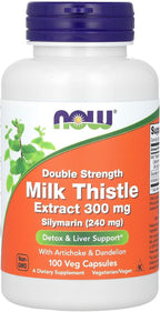Now Foods - Silymarin Milk Thistle with Artichoke and Dandelion Double Strength 300 mg. - 100 Vegetable Capsule(s)