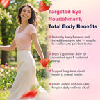 Areds 2 + Advanced Formula for Macular Health, 22-in-1 Eye Vitamin & Mineral Supplement w. Zeaxanthin, Zinc & Vitamin C Supports Eye Strain, Pressure, Night Vision, 60 Chewable Gummies