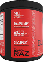 Bucked Up Pre Workout 6 Grams Citrulline, 2 Grams Beta Alanine, and 3 Other Registered trademarked Ingredients (Blue Raz)