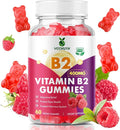Vitamin B2 Gummies for Kids & Adults, VIT B2 Riboflavin 400mg Supplement with Magnesium for Migraine Relief & Nervous System Support, Non-GMO, Vegan, Raspberry Flavor 60 Count