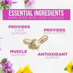 Milk Thistle Supplement - Liver Health Support with Dandelion Root & Silymarin Marianum, Liver Cleanse Detox & Repair - Nature's Milk Thistle Extract - 120 Capsules