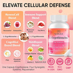 L-Ergothioneine with Collagen Peptides, Hyaluronic Acid | 2X Antioxidant of Glutathione | 11-in-1 Collagen Supplement for Women | Skin, Brain, Immune, Cognitive Support | 60 Capsules