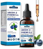 AREDS 2 + Formula Liquid Drops for Macular Health, 22-in-1 Eye Vitamin & Mineral Supplement w. Lutein and Zeaxanthin, Copper, Zinc, Vitamin C, E | Support Vision, Immune & Vitality | Vegan, Non-GMO