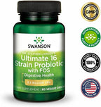 Swanson Dr. Stephen Langer's 16-Strain Probiotic with Prebiotic FOS for Gut-Health-Conscious Adults with 3.2 Billion CFU (60 Vegan Capsules, 4 Pack)