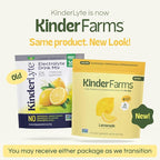 KinderFarms Electrolyte Powder for Kids and Adults - Drink Mix Hydration Packets (Lemonade, 16 Count), No Artificial Sweeteners or Flavors, No Synthetic Dyes, Vegan, Non-GMO, Gluten-Free