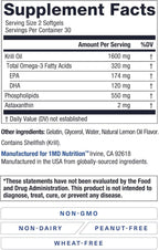 1MD Nutrition KrillMD - Antarctic Krill Oil Omega 3 Supplement with Astaxanthin, EPA, DHA | 2X More Effective Than Fish Oil | 60 Softgels (2-Pack)