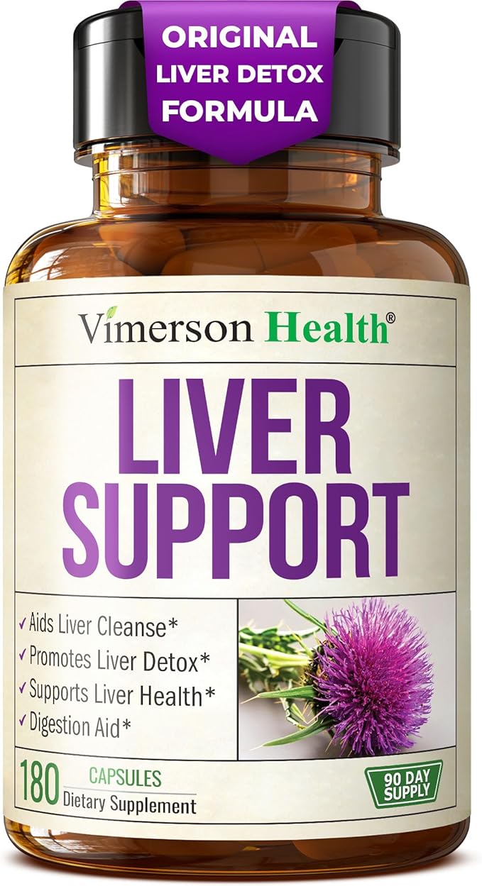 Vimerson Health Liver Cleanse Detox & Repair - Milk Thistle Supplement with Dandelion Root, Artichoke & Zinc for Liver Support, Healthy Digestion, Energy with Milk Thistle Extract, 180 Capsules