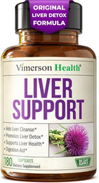Vimerson Health Liver Cleanse Detox & Repair - Milk Thistle Supplement with Dandelion Root, Artichoke & Zinc for Liver Support, Healthy Digestion, Energy with Milk Thistle Extract, 180 Capsules
