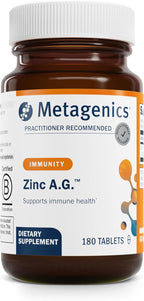Metagenics Zinc A.G. - Highly Absorbable Zinc with Arginine & Glycine Chelates - Supports Immune Function, Bone Health, Skin & Energy Metabolism - Non-GMO & Gluten-Free - 180 Tablets