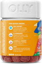 OLLY Kids Immunity Gummy, Immune Support, Wellmune, Elderberry, Vitamin C, Zinc, Chewable Supplement, Cherry - 50 Count