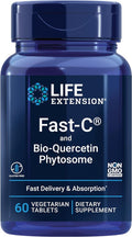 Life Extension Fast-C® and Bio-Quercetin®, Fast delivery and Absorption, Vitamin C, Fenugreek, Immune Support, Magnesium, Gluten-Free, Non-GMO, Vegetarian, 60 Tablets