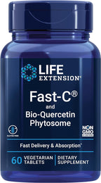 Life Extension Fast-C® and Bio-Quercetin®, Fast delivery and Absorption, Vitamin C, Fenugreek, Immune Support, Magnesium, Gluten-Free, Non-GMO, Vegetarian, 60 Tablets