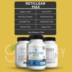 Reticlear Max Eye Health Supplement, 60 Capsules, Vision Support with 24 Natural Ingredients, 30 Day Supply (3)