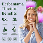 HERBAMAMA Milk Thistle Drops - Vegan Liver Support with Milk Thistle Extract Tincture - Non-GMO, Alcohol & Sugar-Free Liver Detox and Cleanse Supplement, 28-Day Supply