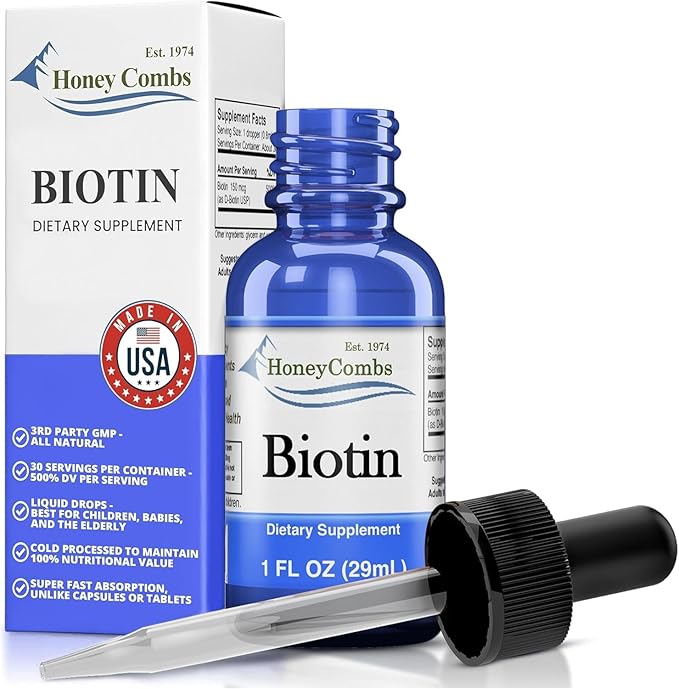 HoneyCombs Biotin Extract Alcohol Free (Liquid), 1 oz