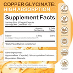 LIIFE Albion Chelated Copper 2.5mg, Copper Supplements, Supporting Red Blood Cells, Collagen, and Energy Production, 120 Veggie Capsules