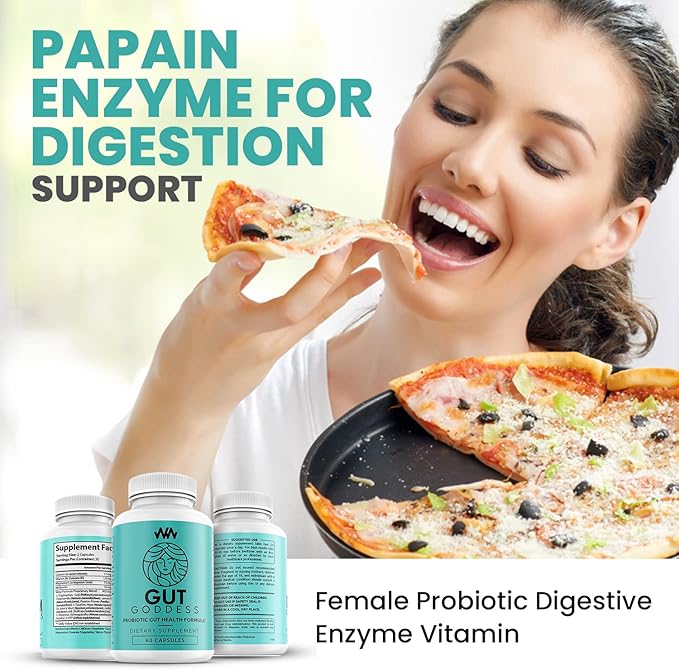 Warped Wellness Womens Gut Health Support Supplement | Female Probiotic Digestive Enzyme Vitamin | Papain Enzyme for Digestion Support | Gut Goddess