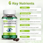 Lutein and Zeaxanthin Supplement - Eye Vitamins 150 Softgels, 20mg Lutein & 4mg Zeaxanthin with Vitamins C, E, Zinc, Copper for Blue Light Protection, Eye Health Support, 5 Months Supply