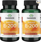 Swanson Natural Vitamin E Heart Health and Tissue Protection Supplement for Adults Seeking Antioxidant Support - 200 IU (134.2 mg) (250 Softgels, 2 Pack)