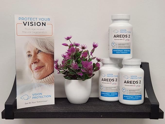 AREDS 2 Eye Vitamin & Mineral Supplement for Ocular Health, Natural Eye Institute AREDS 2 Study Formula with Lutein, Vitamin C, & Zeaxanthin, 120 Mini Softgels
