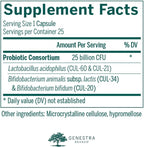 Genestra Brands HMF Intensive | Shelf-Stable Probiotic Supplement Support for GI Health, Abdominal Comfort and Healthy Microflora* | 25 Vegetarian Capsules